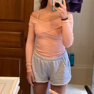 hollister off the shoulder wrap long sleeve